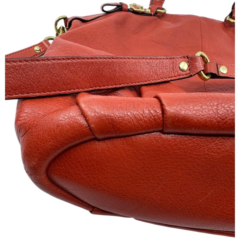 Coach Leather Satchel Orange Crossbody Shoulder Bag Purse F1298-18841 - Picture 10 of 16